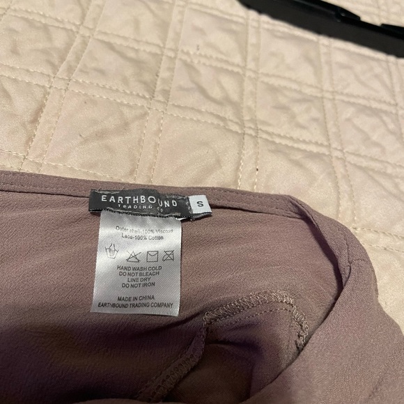 Deep Mauve baby doll dress with bell sleeves. - Picture 4 of 6